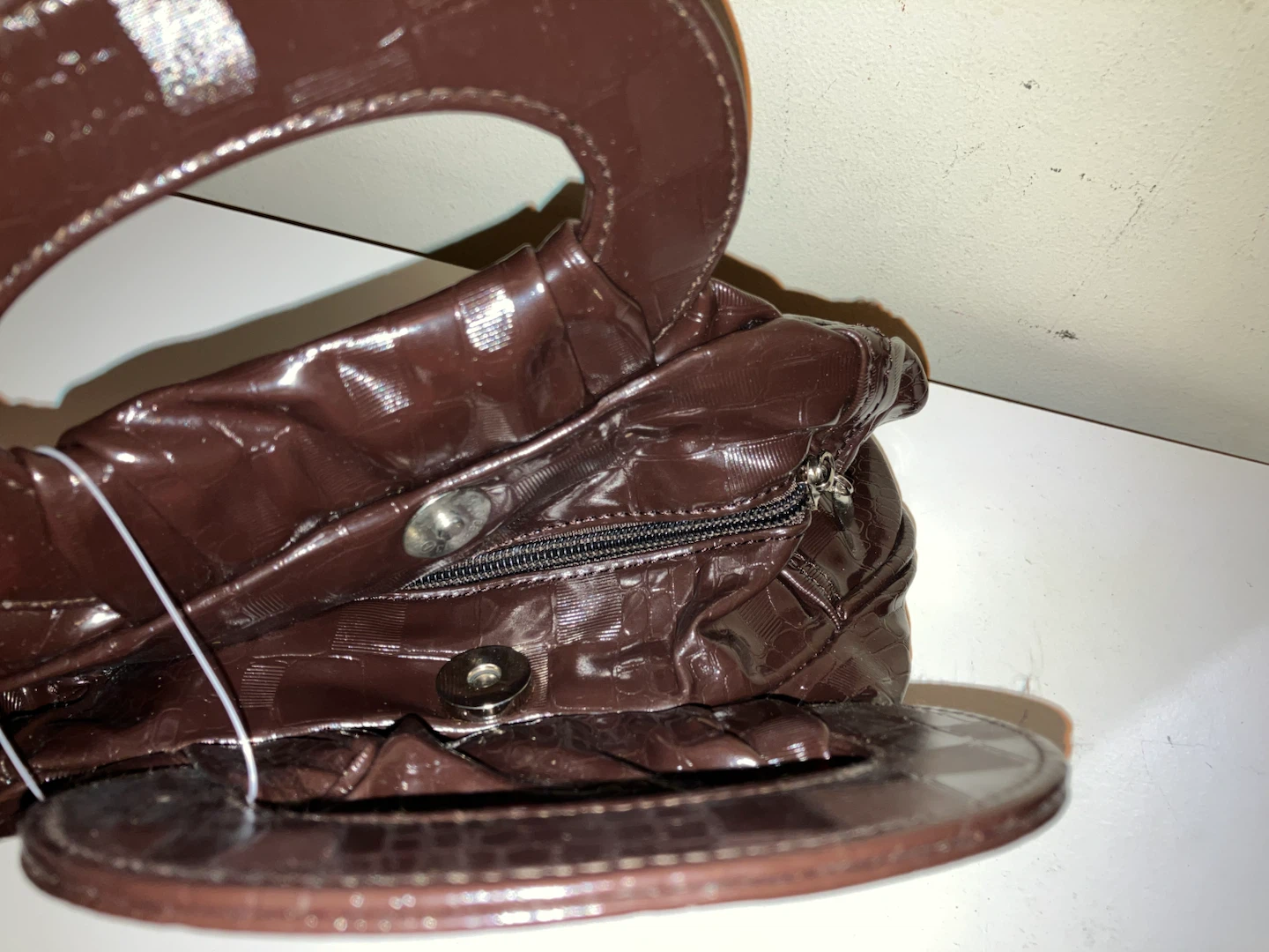 Brown Patent Bow Handbag - photo 3