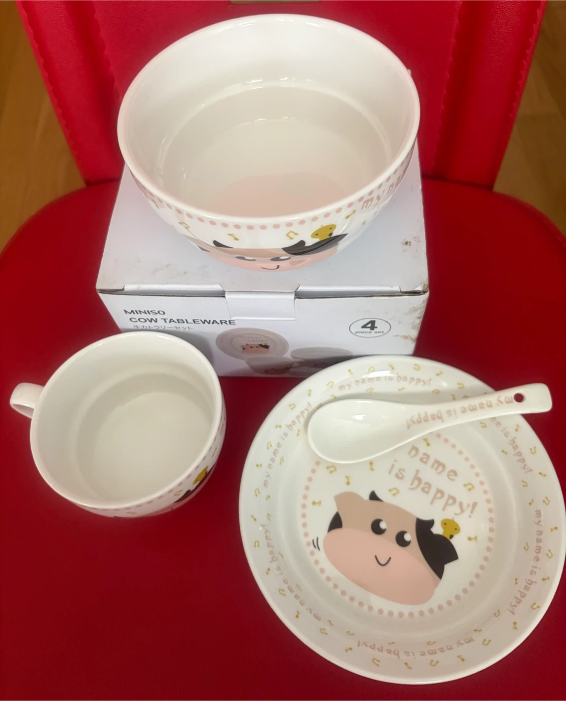 MINISO Cow Tableware 4 Piece Set - photo 2