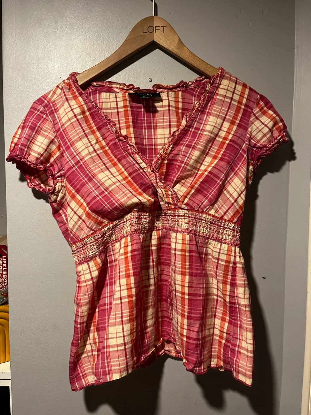 Plaid Short Sleeve Top