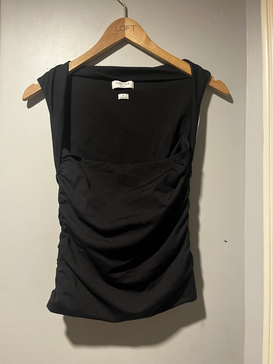 Black Aritzia Ruched Square Neck Tank Top - photo 2