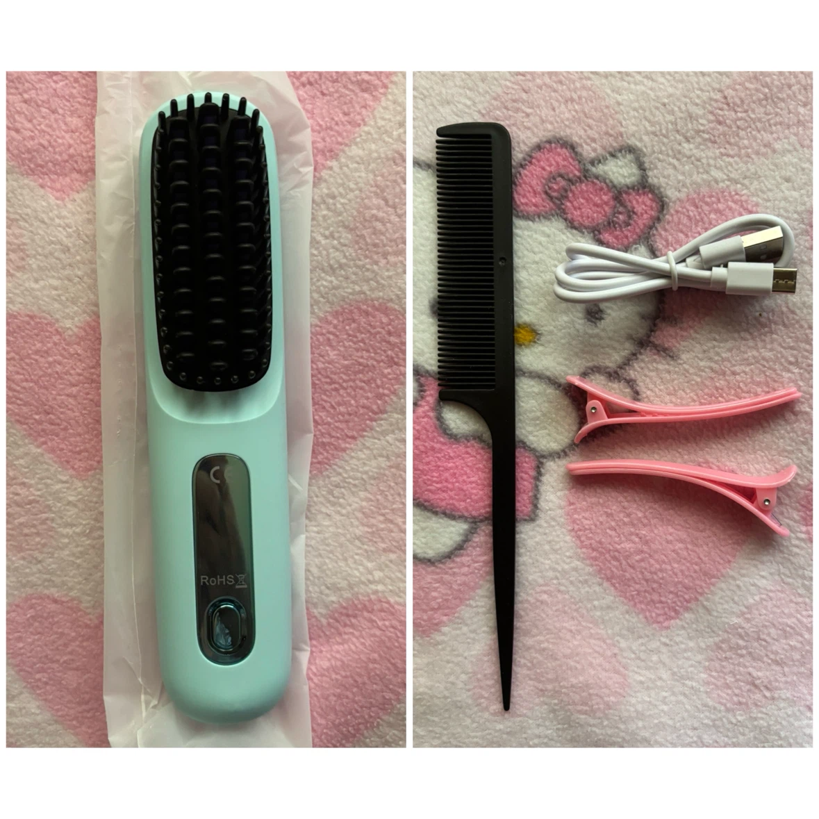 Portable Hair Straightening Brush - *Teal*