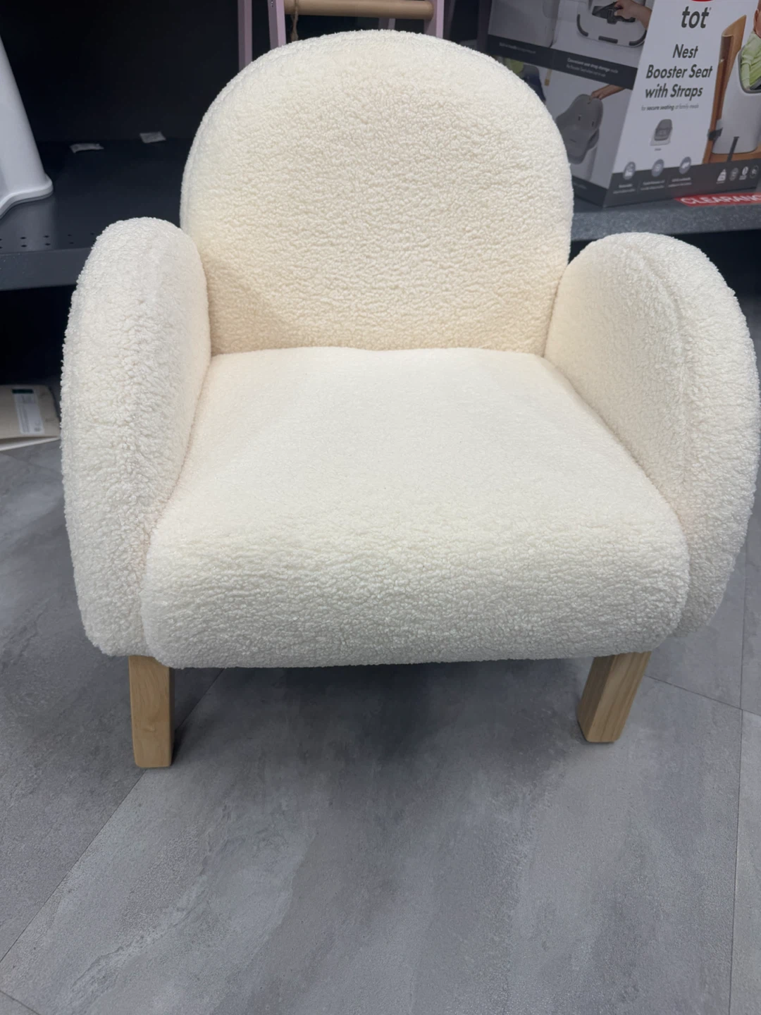 Cream Teddy Bear Armchair for Kids