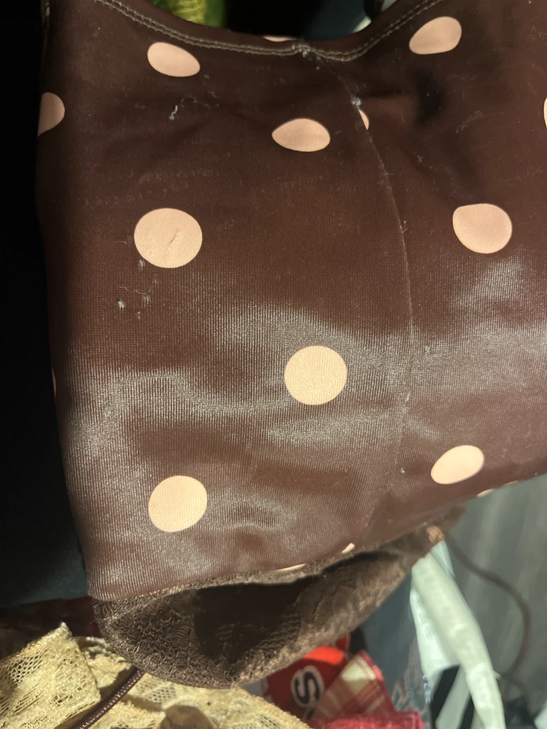 Brown Polka Dot Lace Halter Top - photo 2