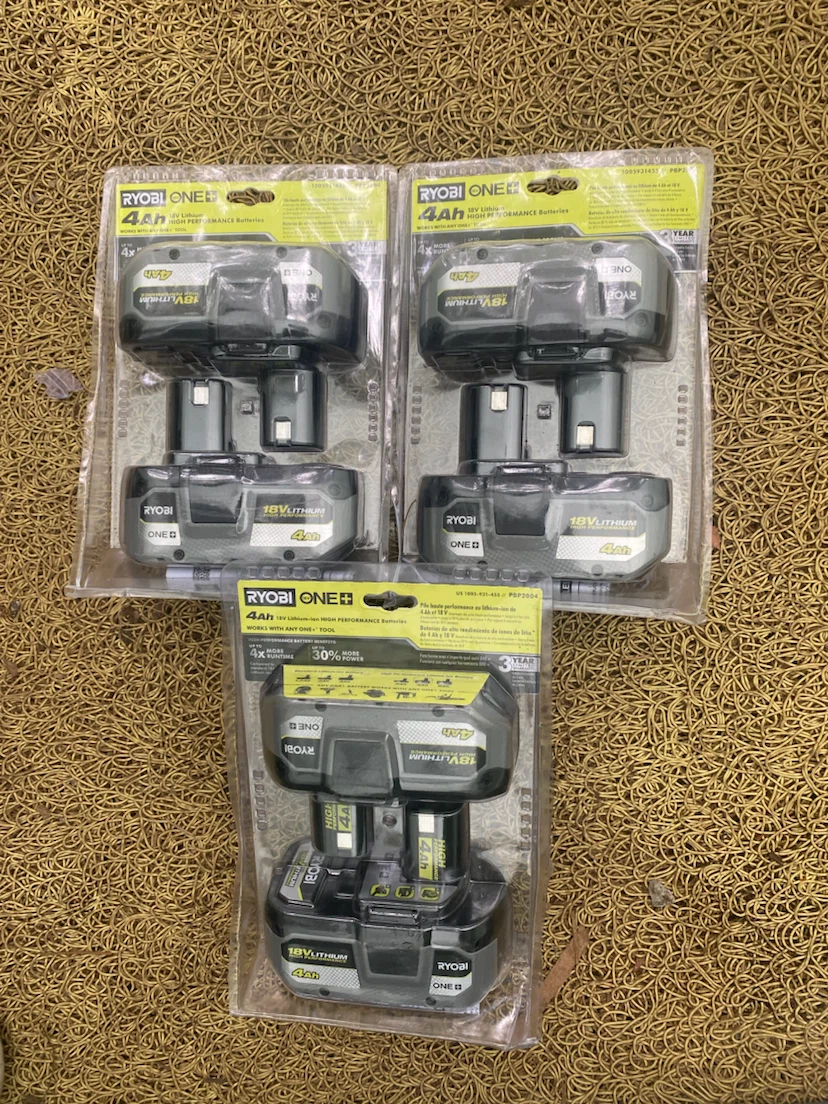 Ryobi ONE+ 18V Lithium-Ion 4Ah Batteries (3-Pack)