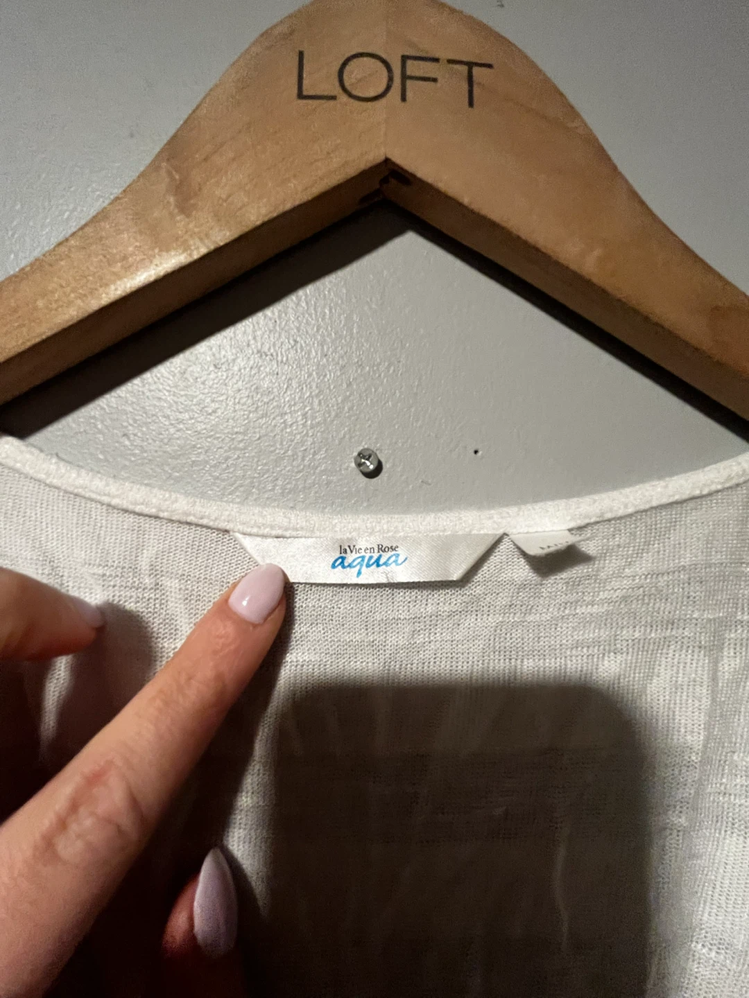 La Vie en Rose Aqua White V-Neck Top - photo 2