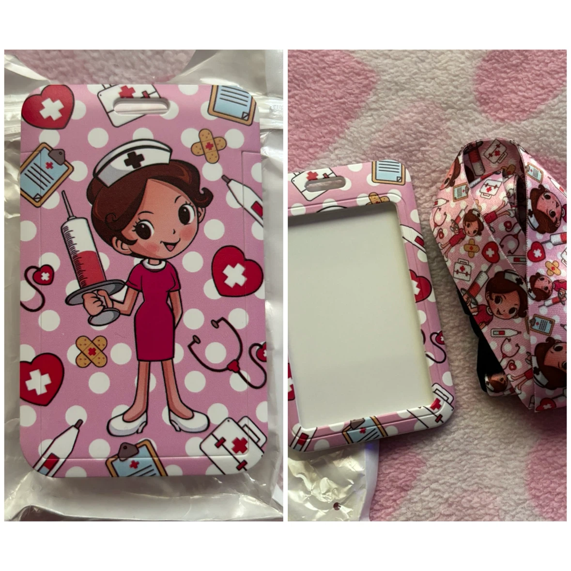 Nurse Themed Badge Holder With Lanyard