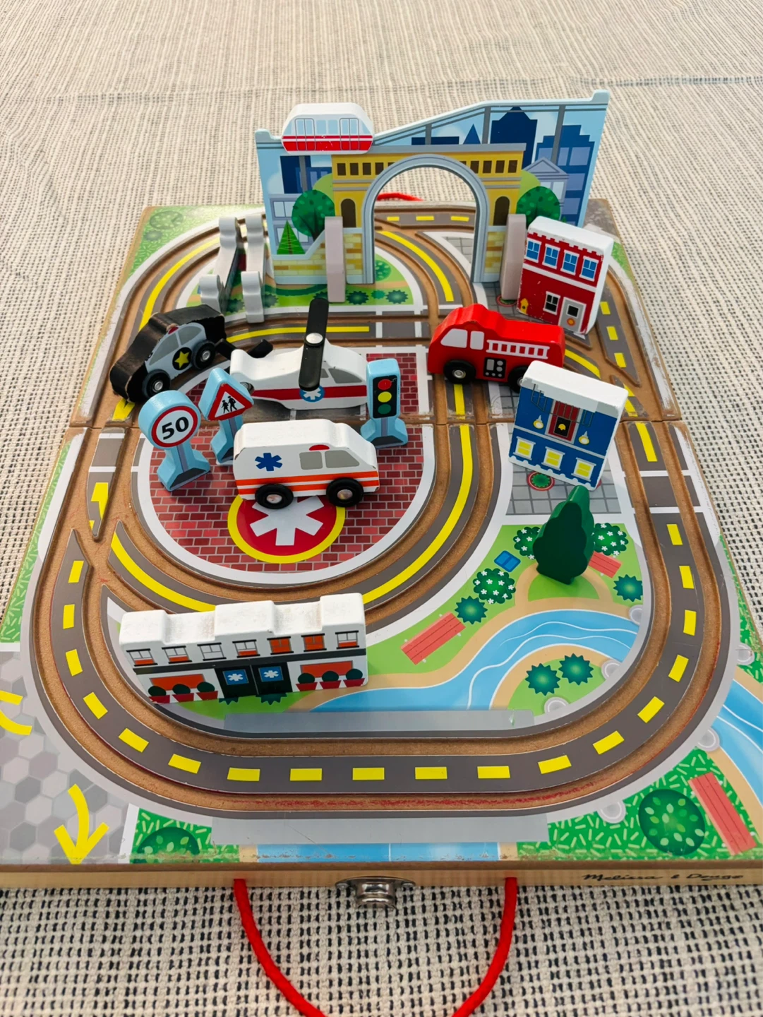 Melissa & Doug Take Along Town Wooden Play Set