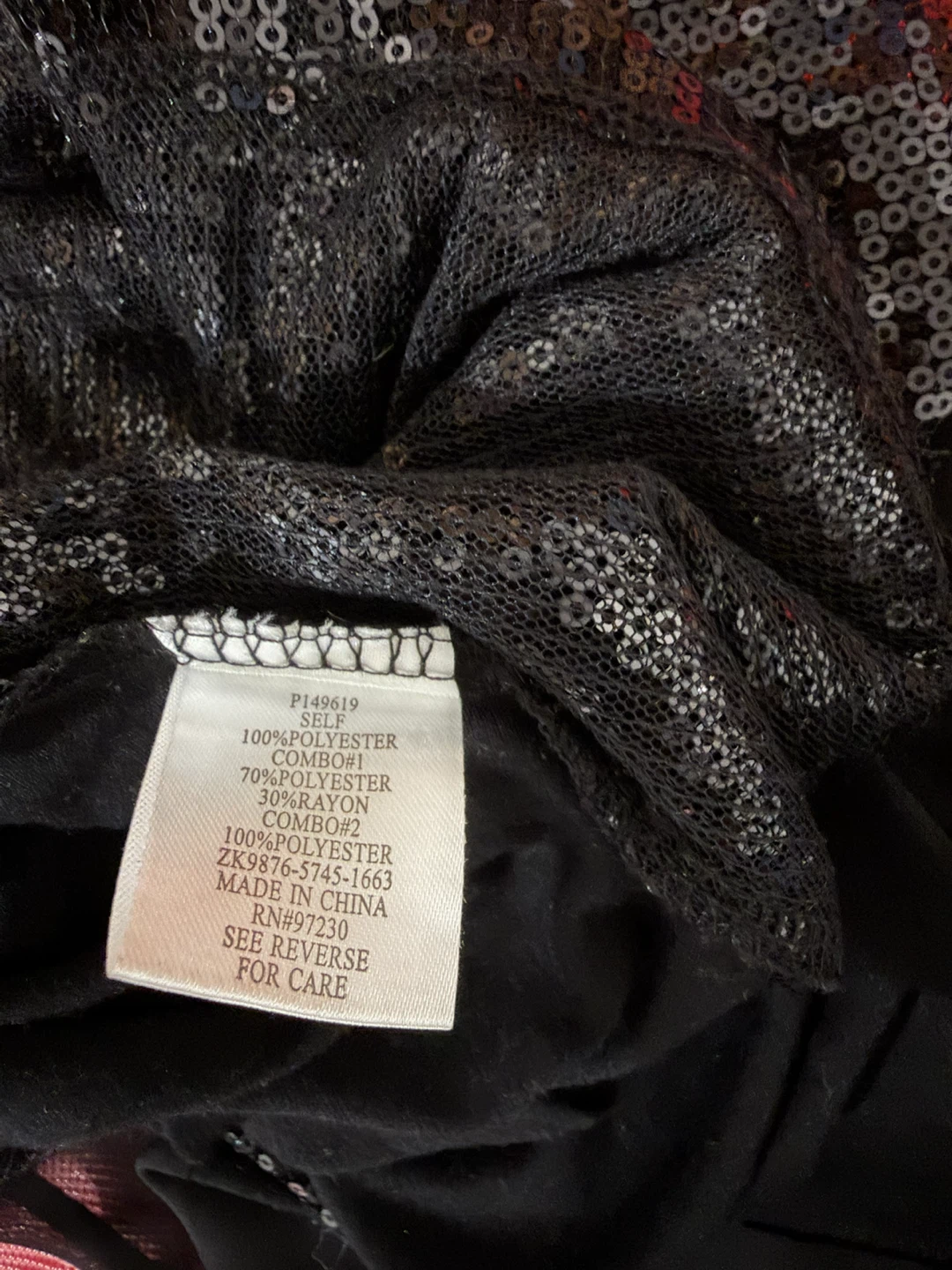 Almost Famous Black Sequin Top XL - photo 3