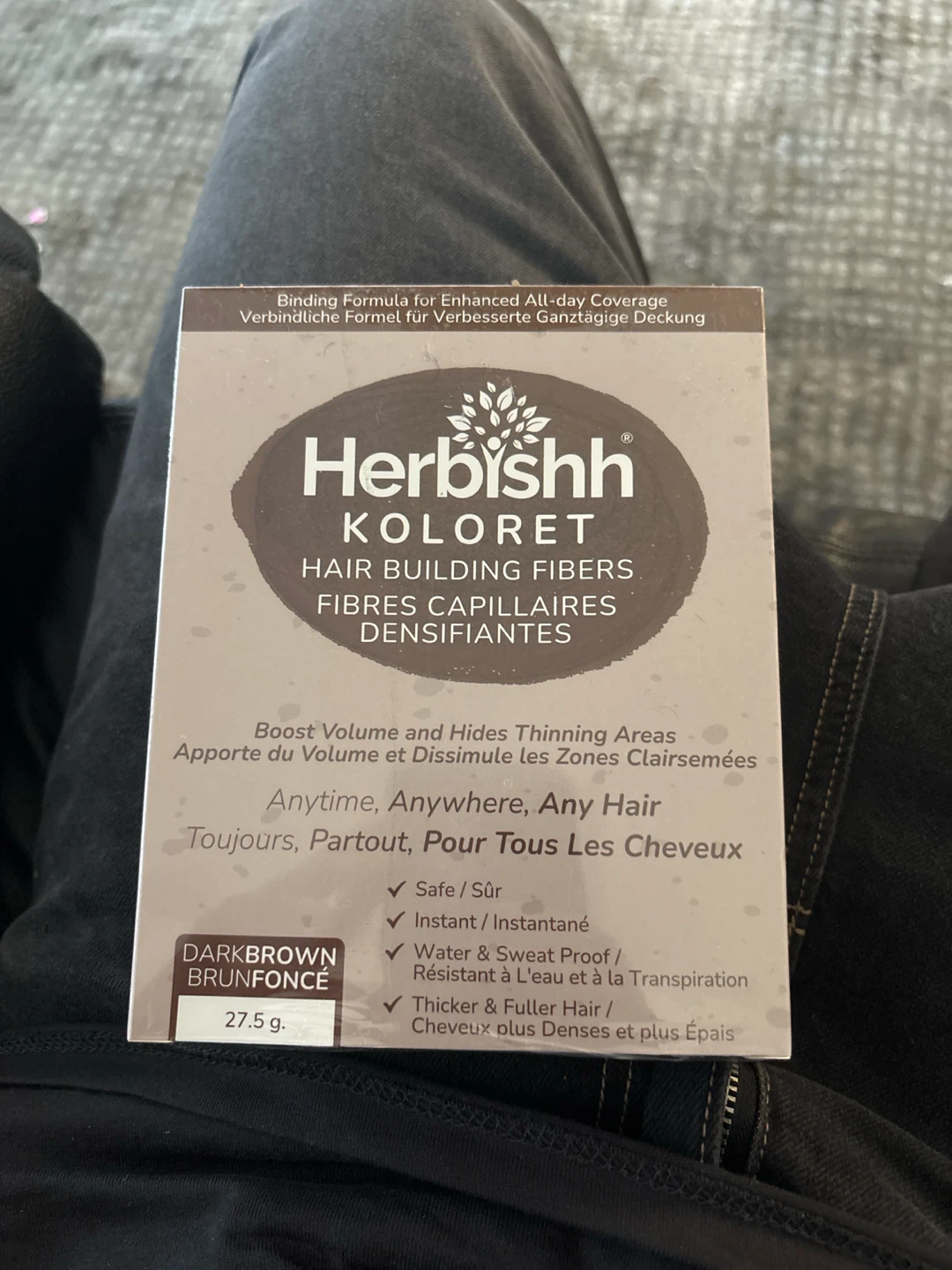 Herbishh Koloret Dark Brown Hair Building Fibers 27.5g