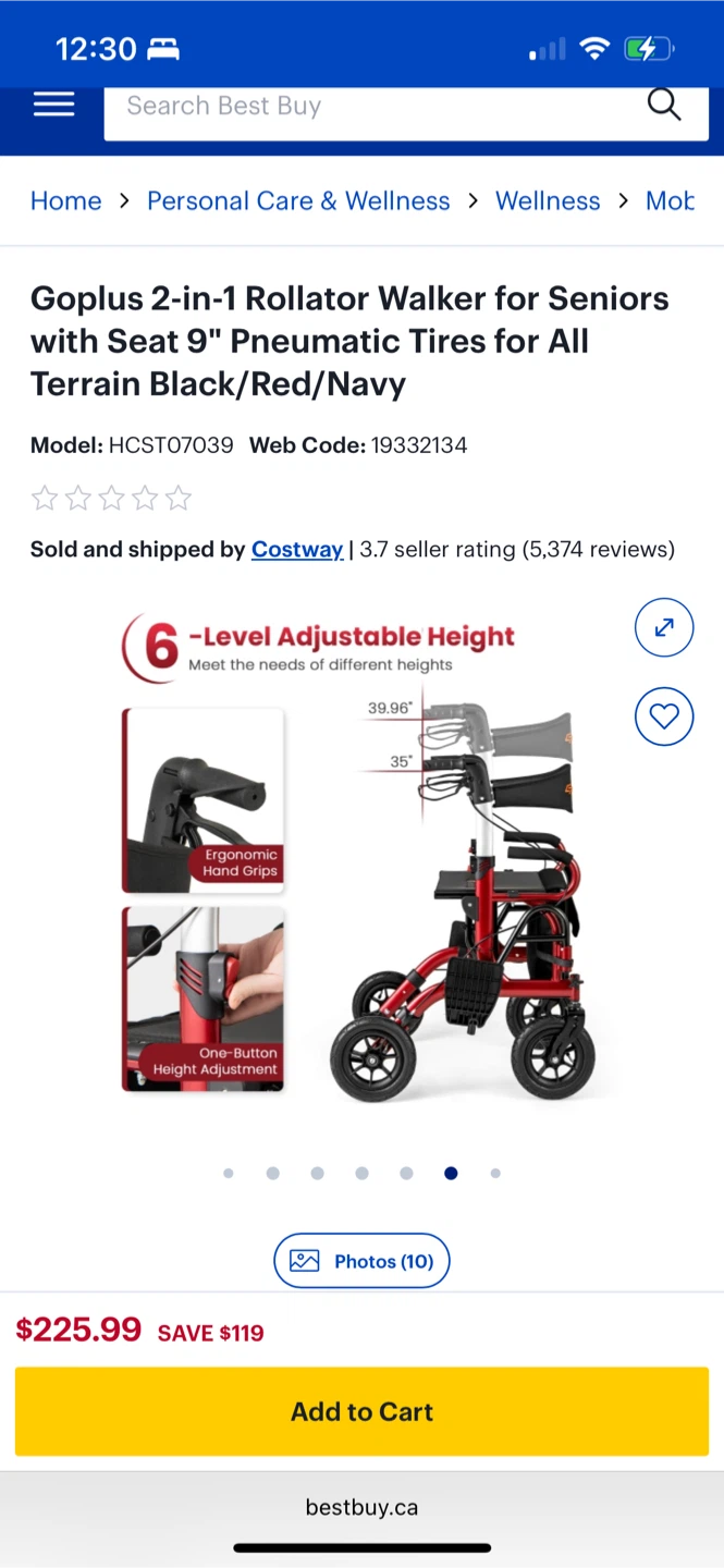 Goplus 2-in-1 Rollator Walker for Seniors - photo 3