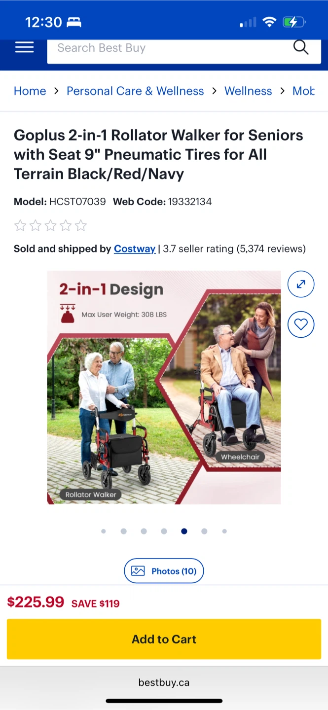 Goplus 2-in-1 Rollator Walker for Seniors - photo 4
