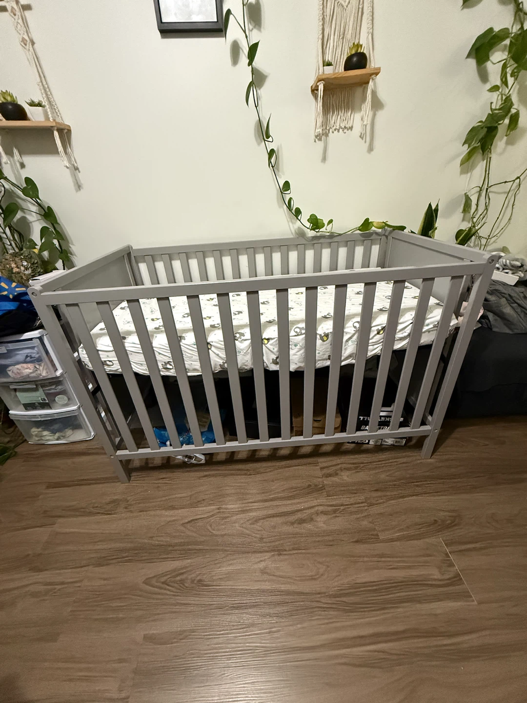 Grey Wooden Baby Crib - photo 3