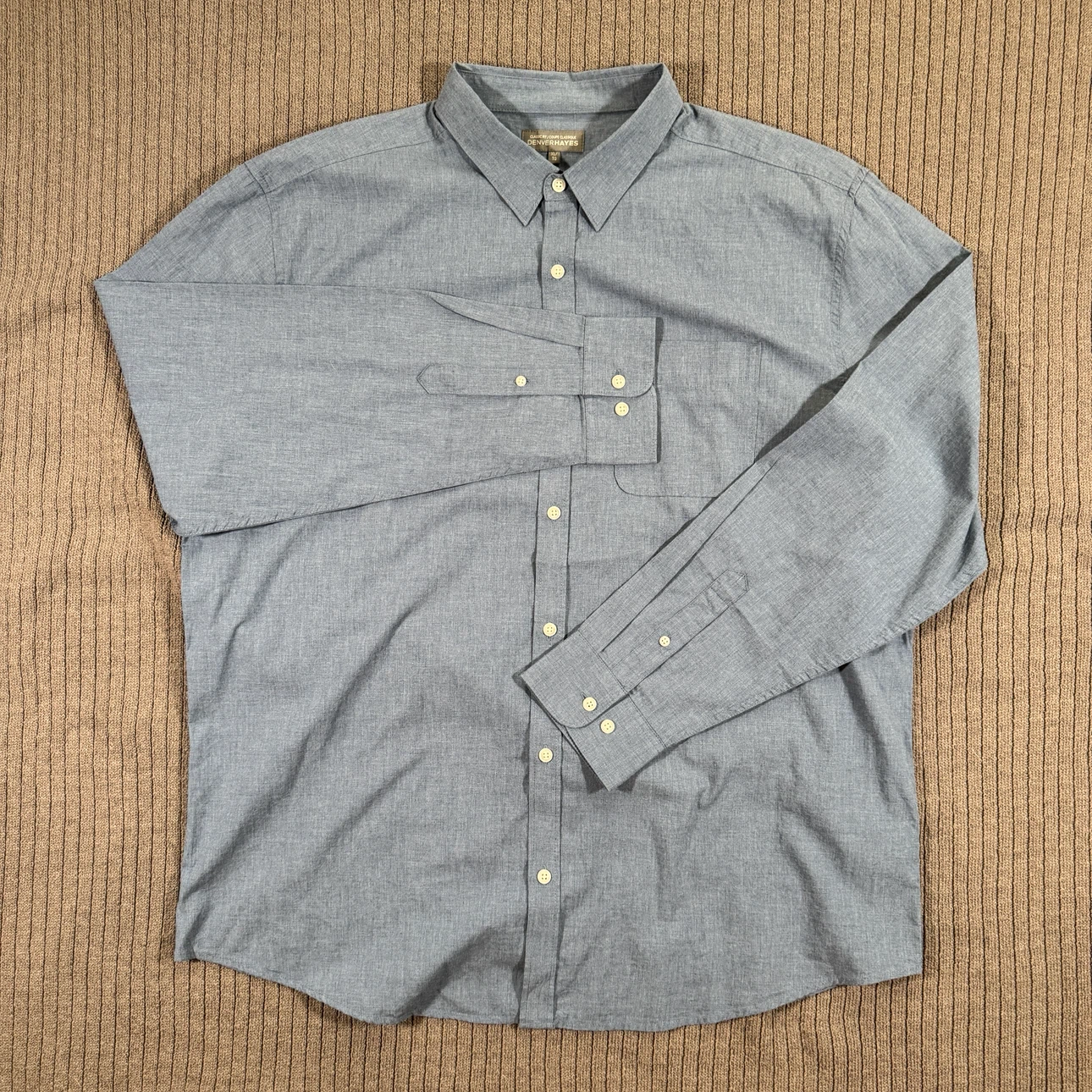 Denver Hayes Men's Chambray Button Down Shirt XL - photo 2