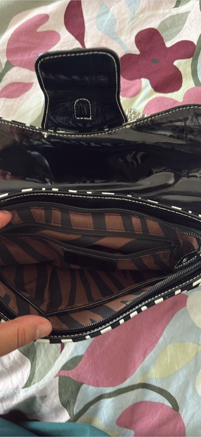Zebra Print Clutch Purse with Chain Strap - photo 2