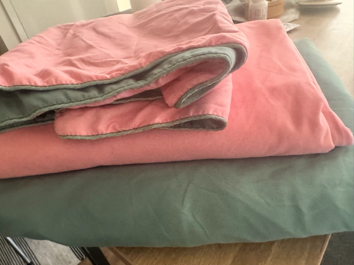 Pink and Green set of pillowcase Reversible Duvet Cover,sheet,