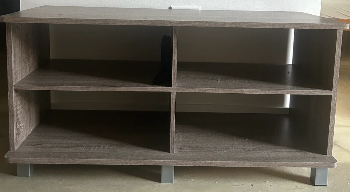 Grey wooden shelves/ tv stand