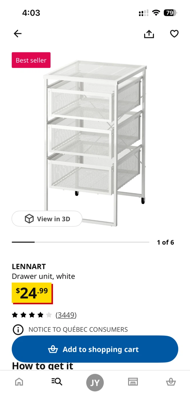 IKEA LENNART Drawer Unit - White