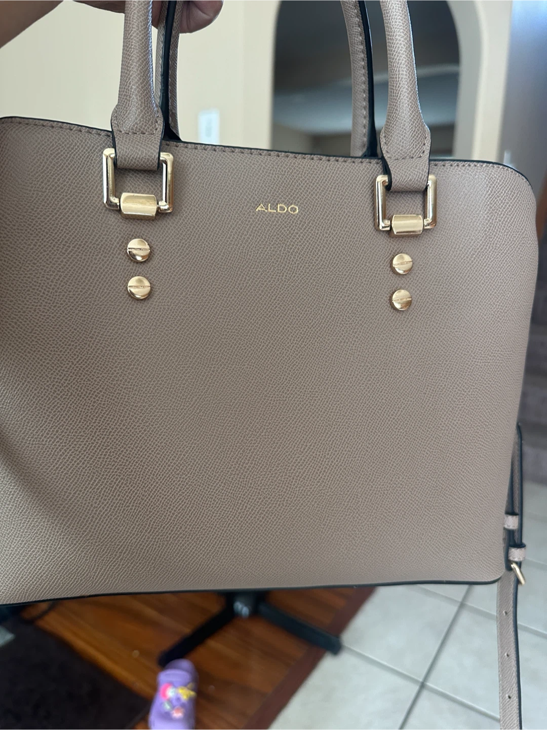 ALDO beige structured tote bag
