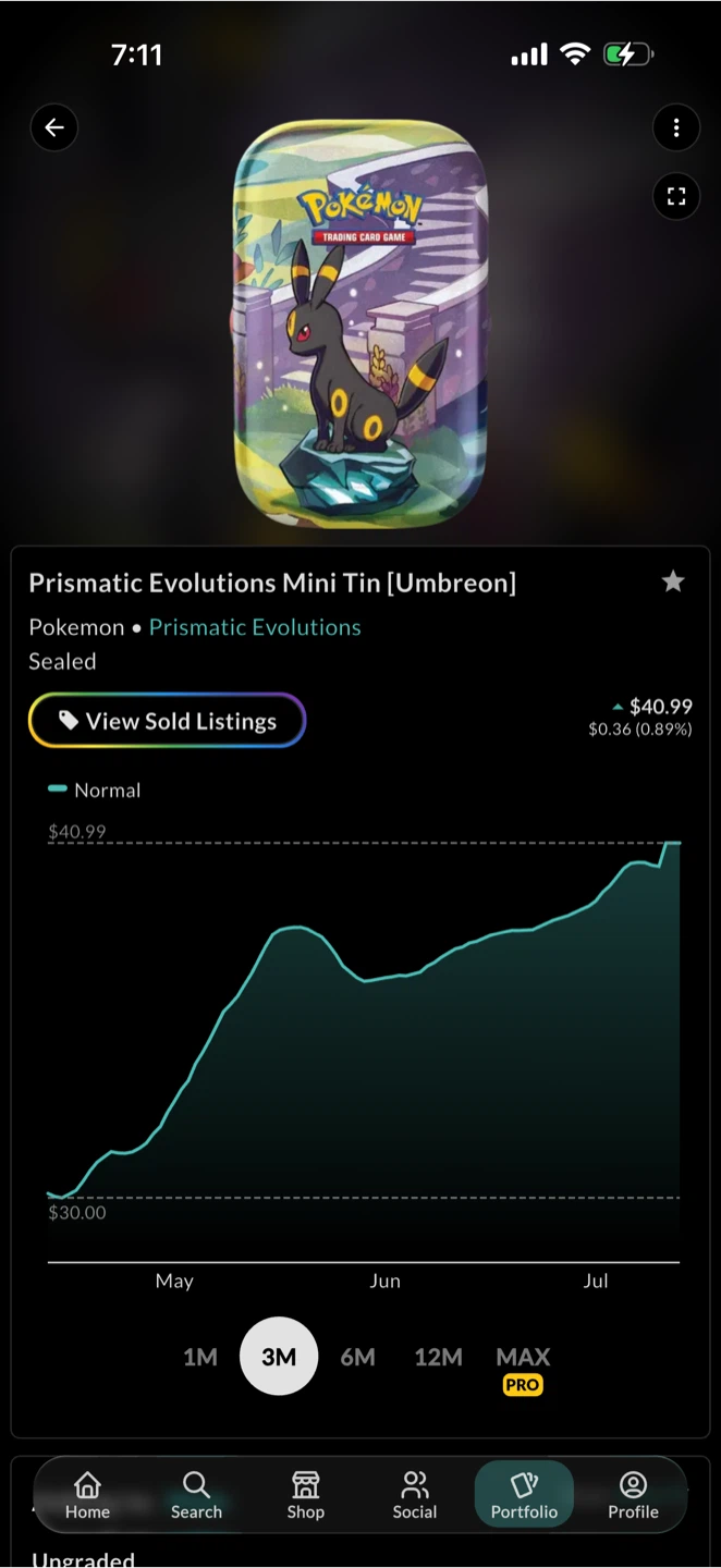 Pokemon Prismatic Evolutions Mini Tin [Umbreon] Sealed