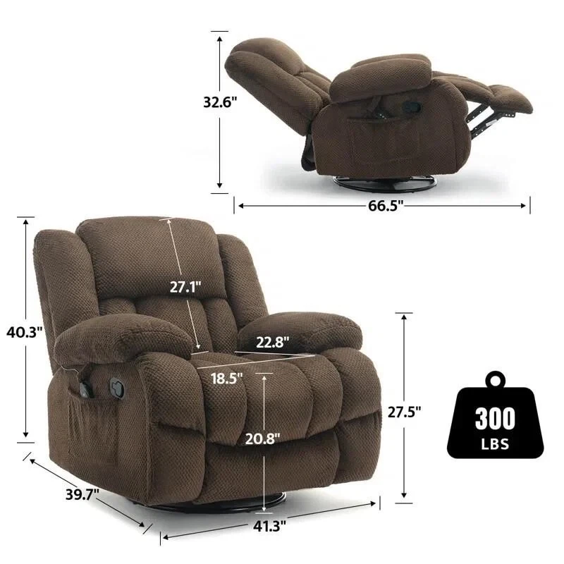 Brown Swivel Recliner Chair - photo 3