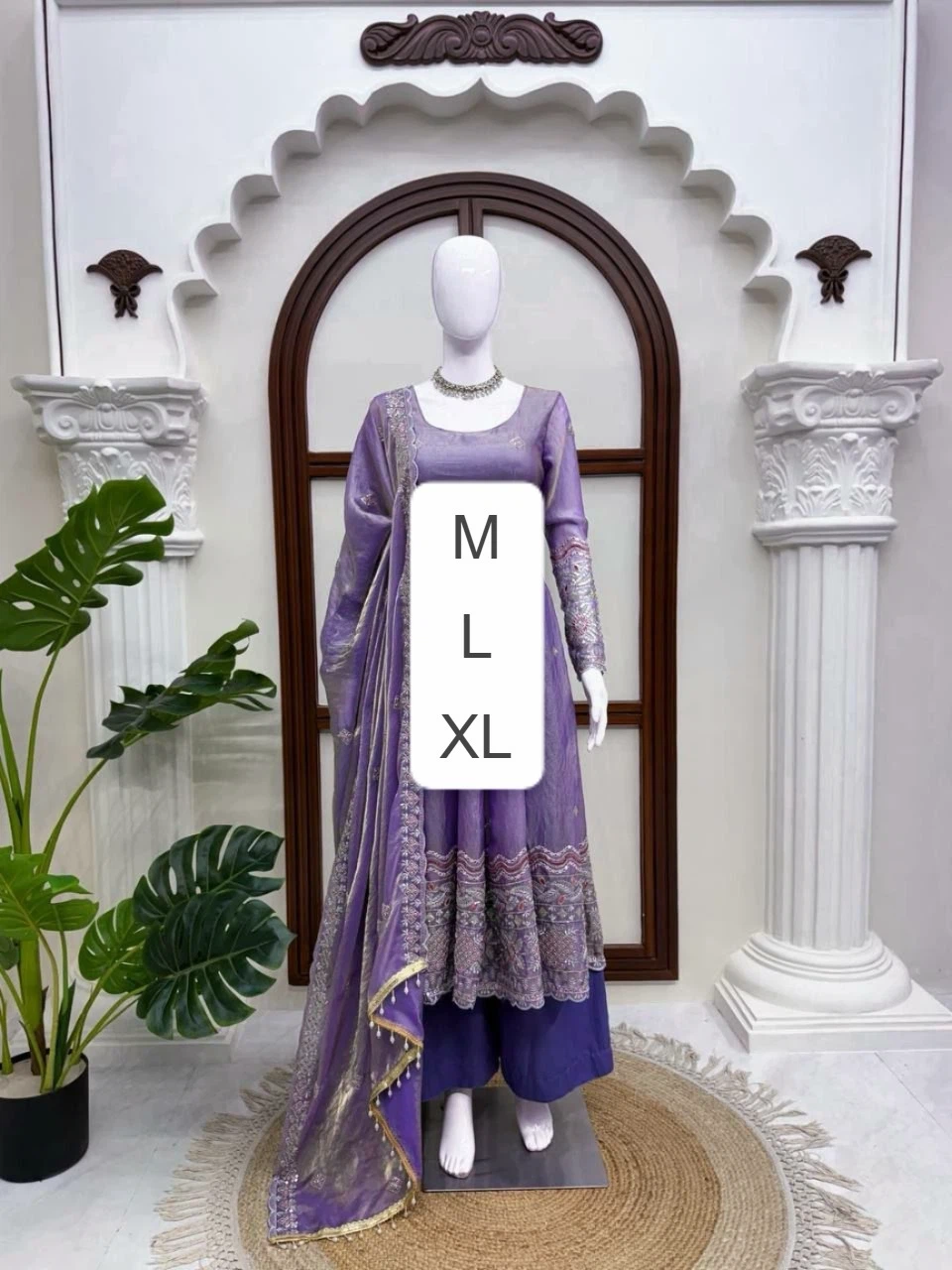 Purple Embroidered Anarkali Suit