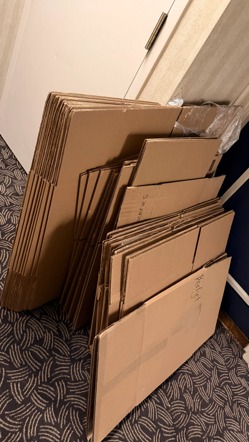 Boxes, half unused