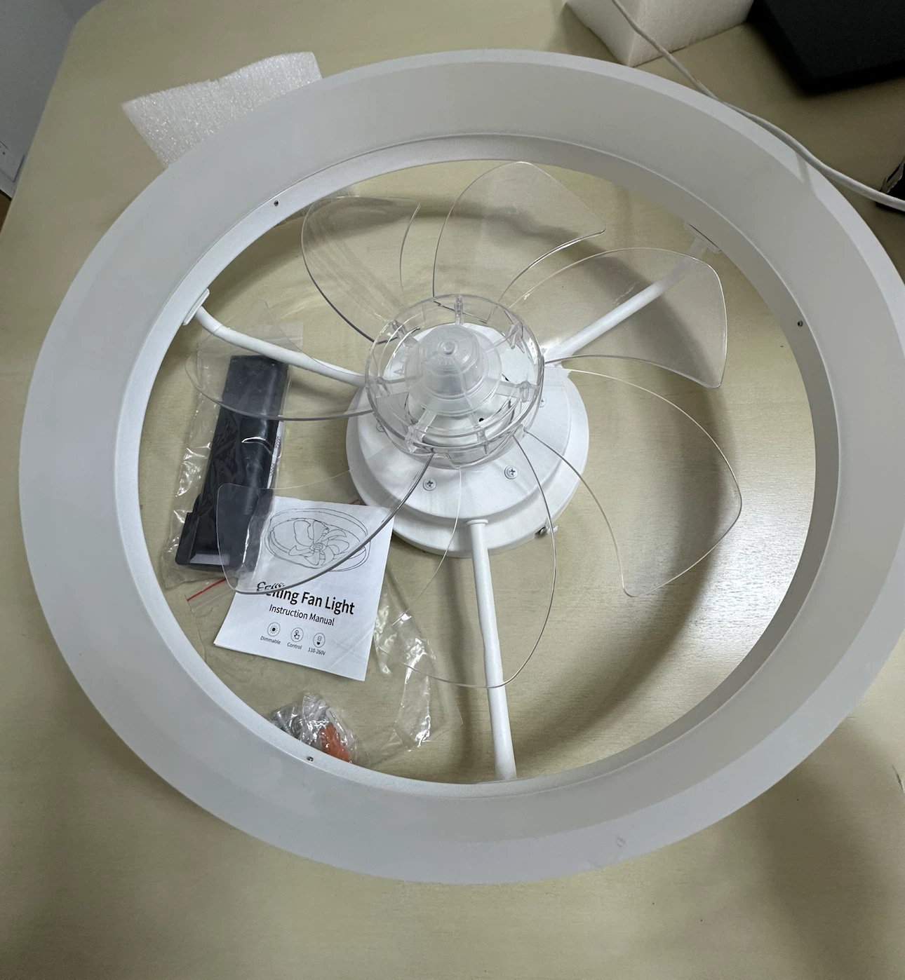 White Ceiling Fan Light with Remote Control