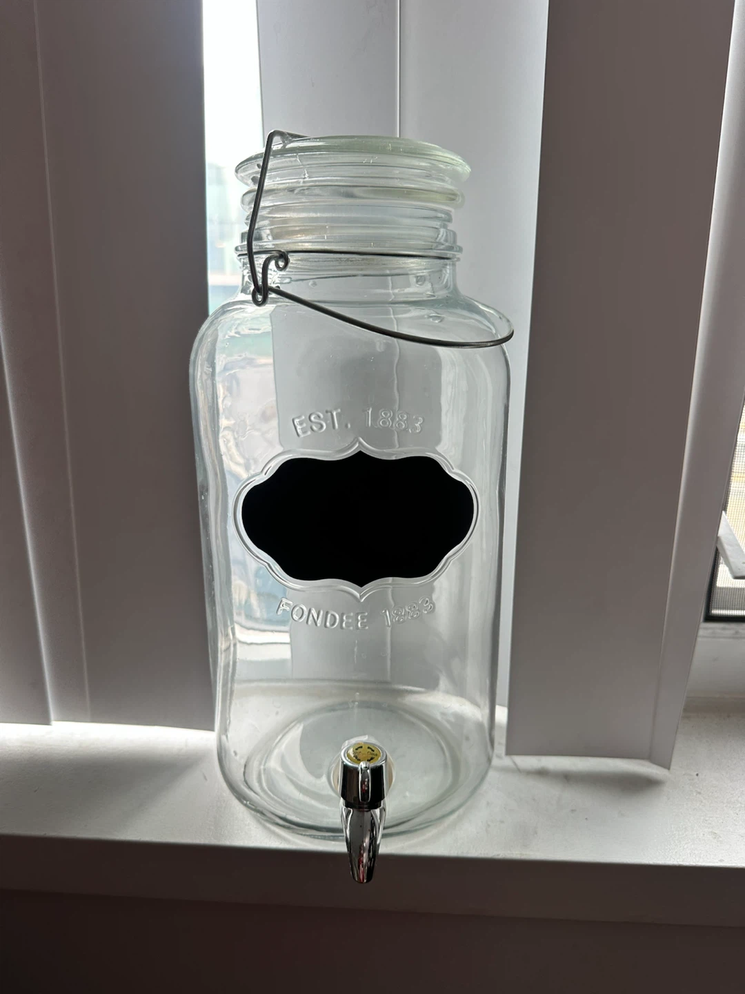 Trudeau Glass Beverage Dispenser with Chalkboard