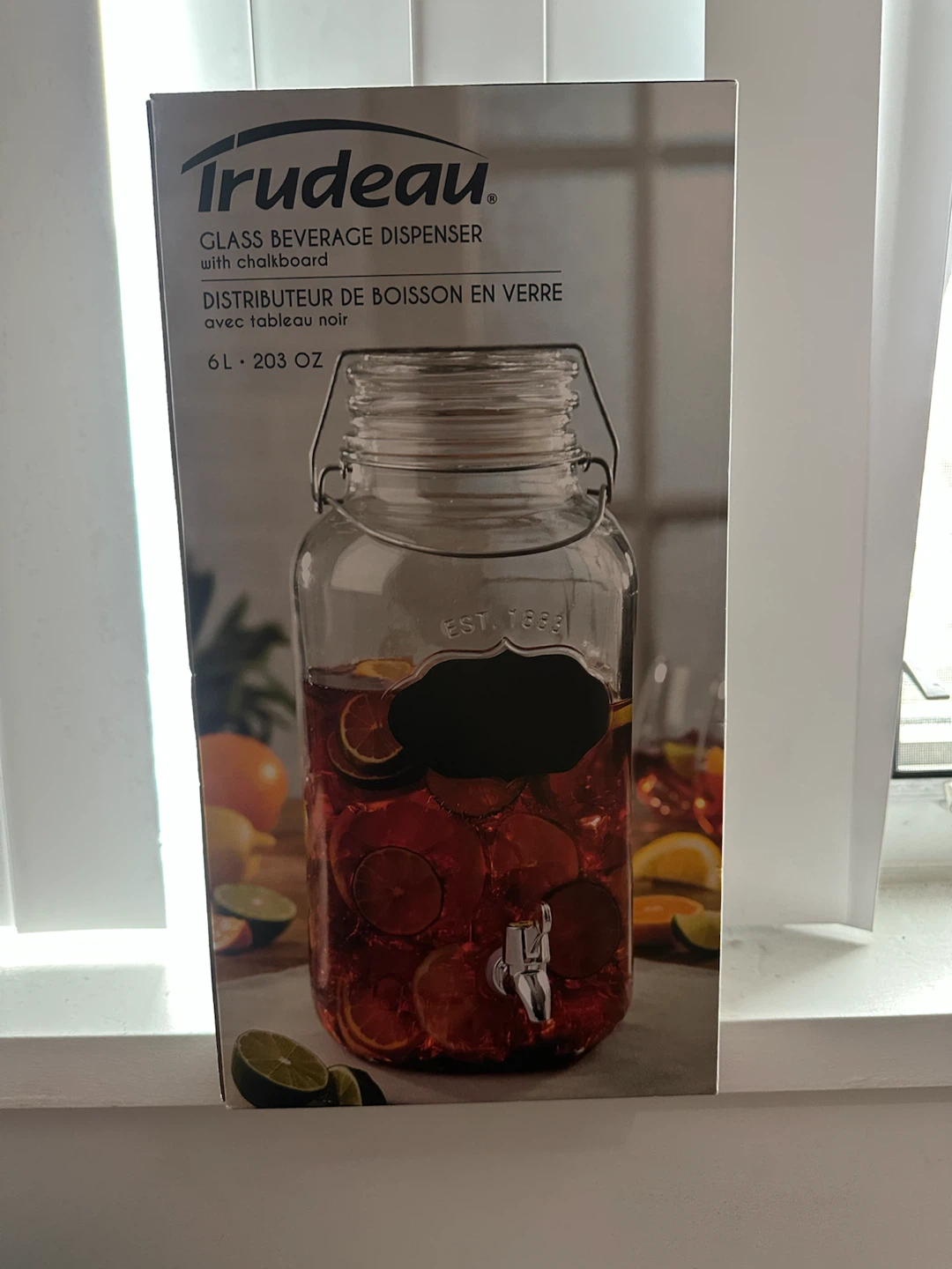 Trudeau Glass Beverage Dispenser with Chalkboard - photo 2