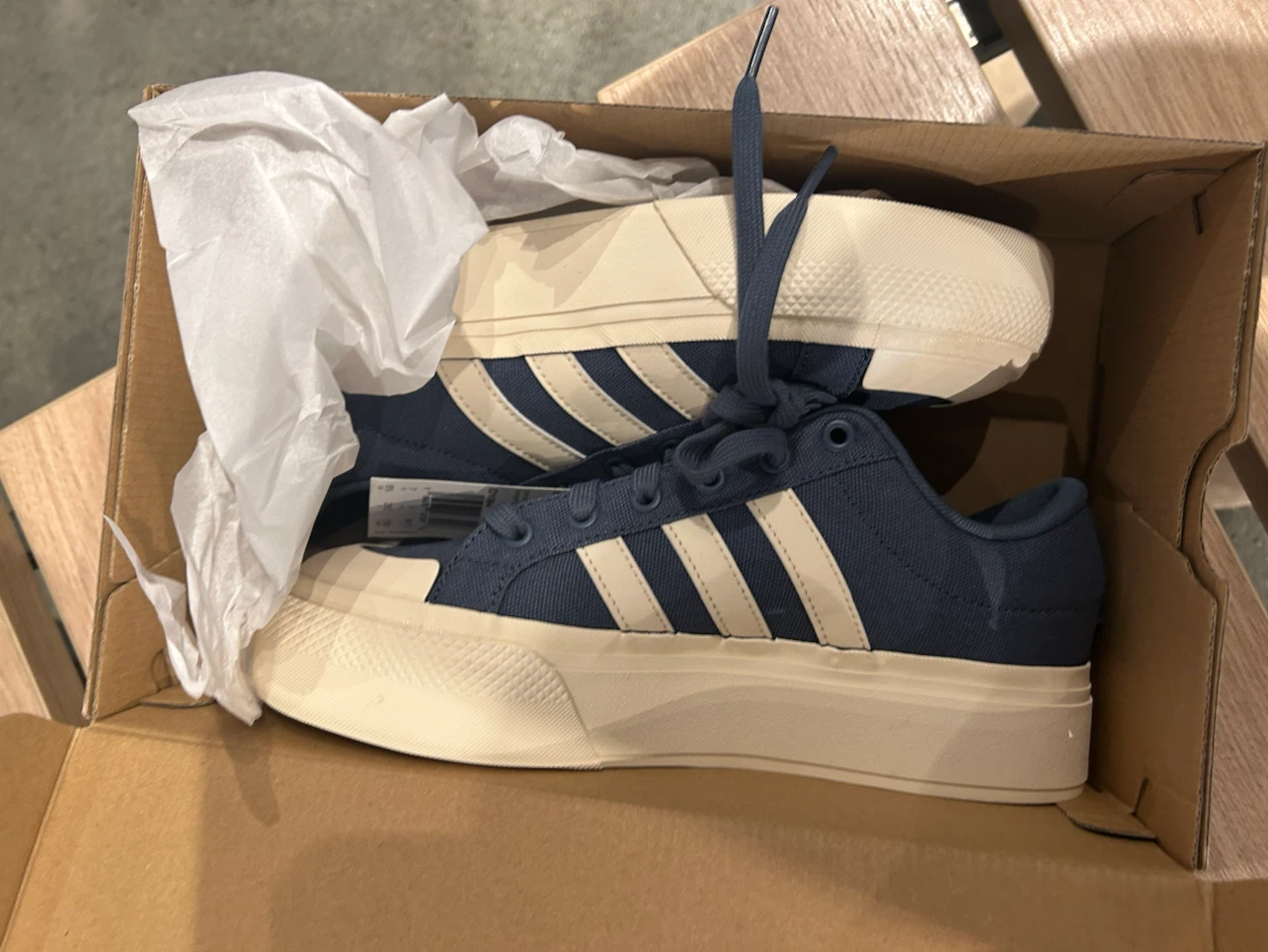 Adidas Bravada 2.0 Platform Shoes – Navy/Cream