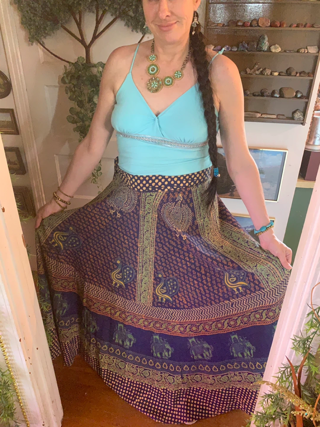 Womens Wrap Around Skirt. Blue. Size Small to Medium.