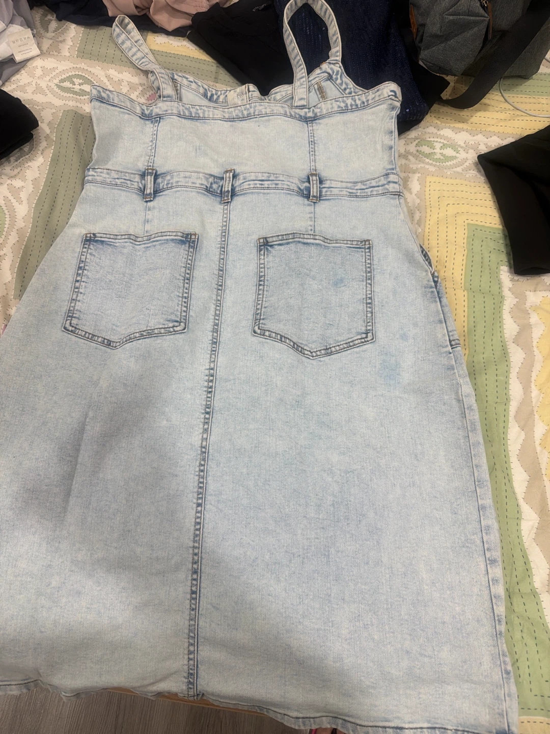 Madame Denim Pinafore Dress Light Wash - photo 2