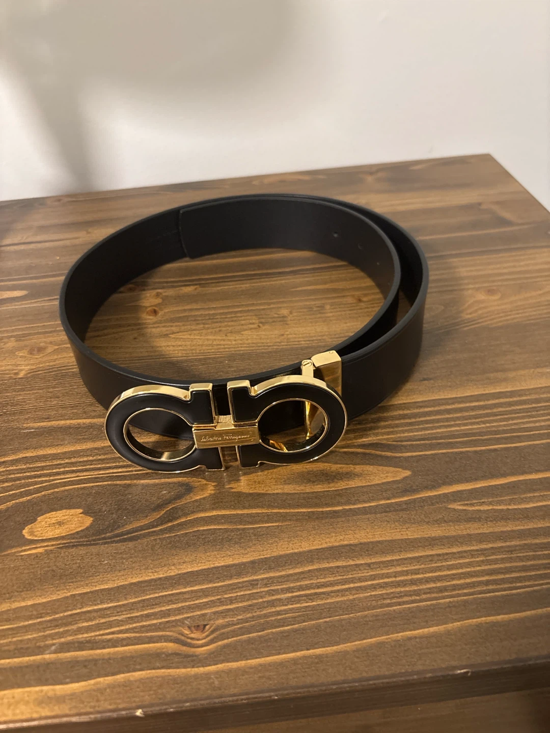 Salvatore Ferragamo Black Gancini Belt