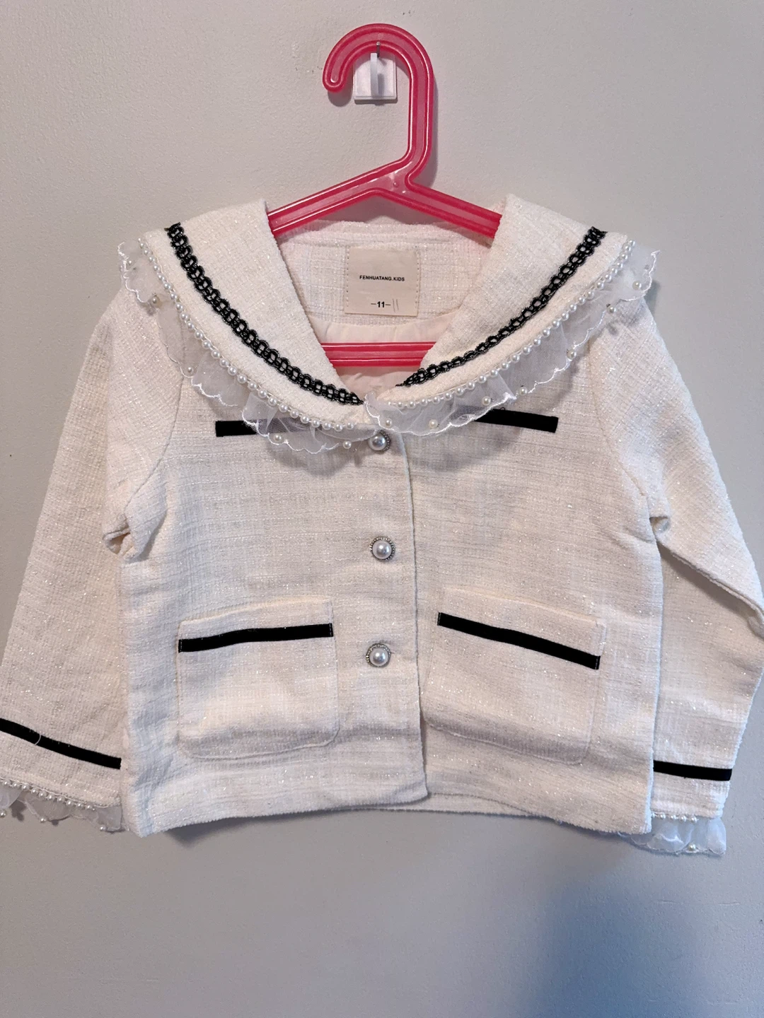 White Tweed Jacket and Skirt Set 6-7T - photo 2