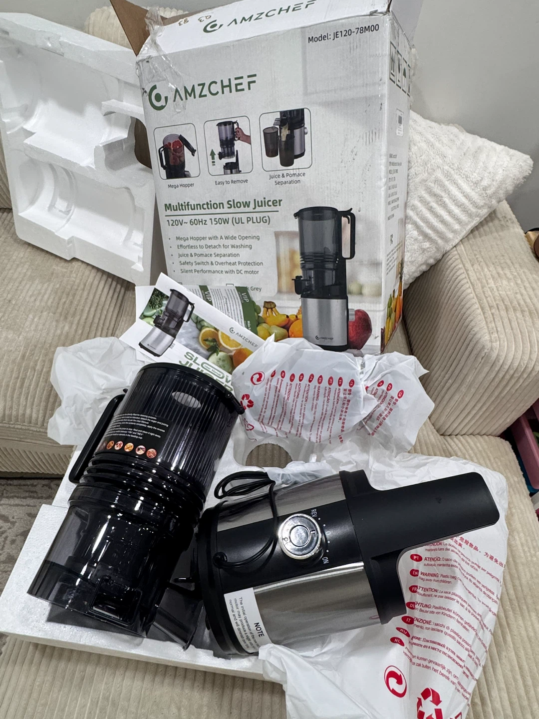 AMZCHEF Multifunction Slow Juicer