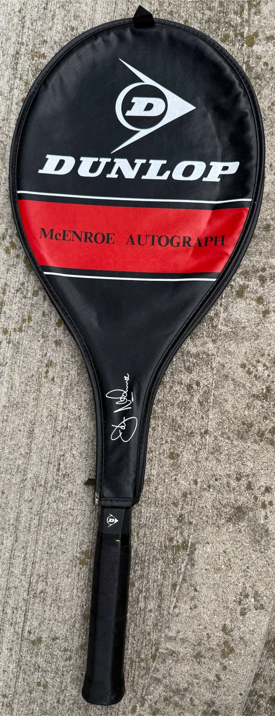 Dunlop McEnroe Autograph Tennis Racket with Cover