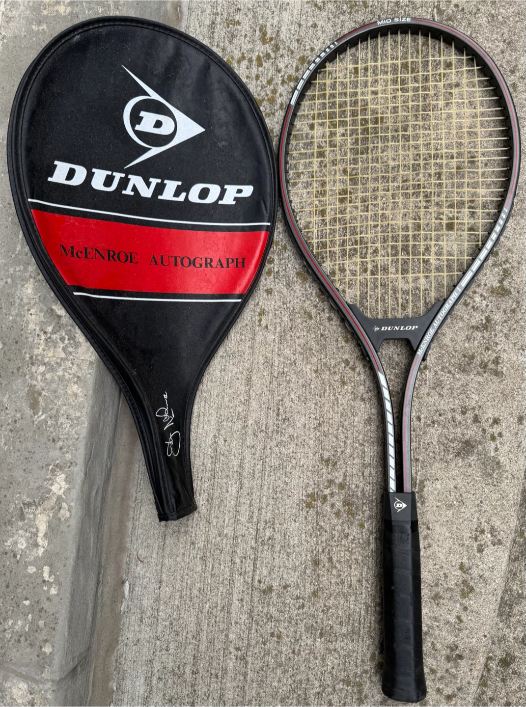 Dunlop McEnroe Autograph Tennis Racket with Cover - photo 2