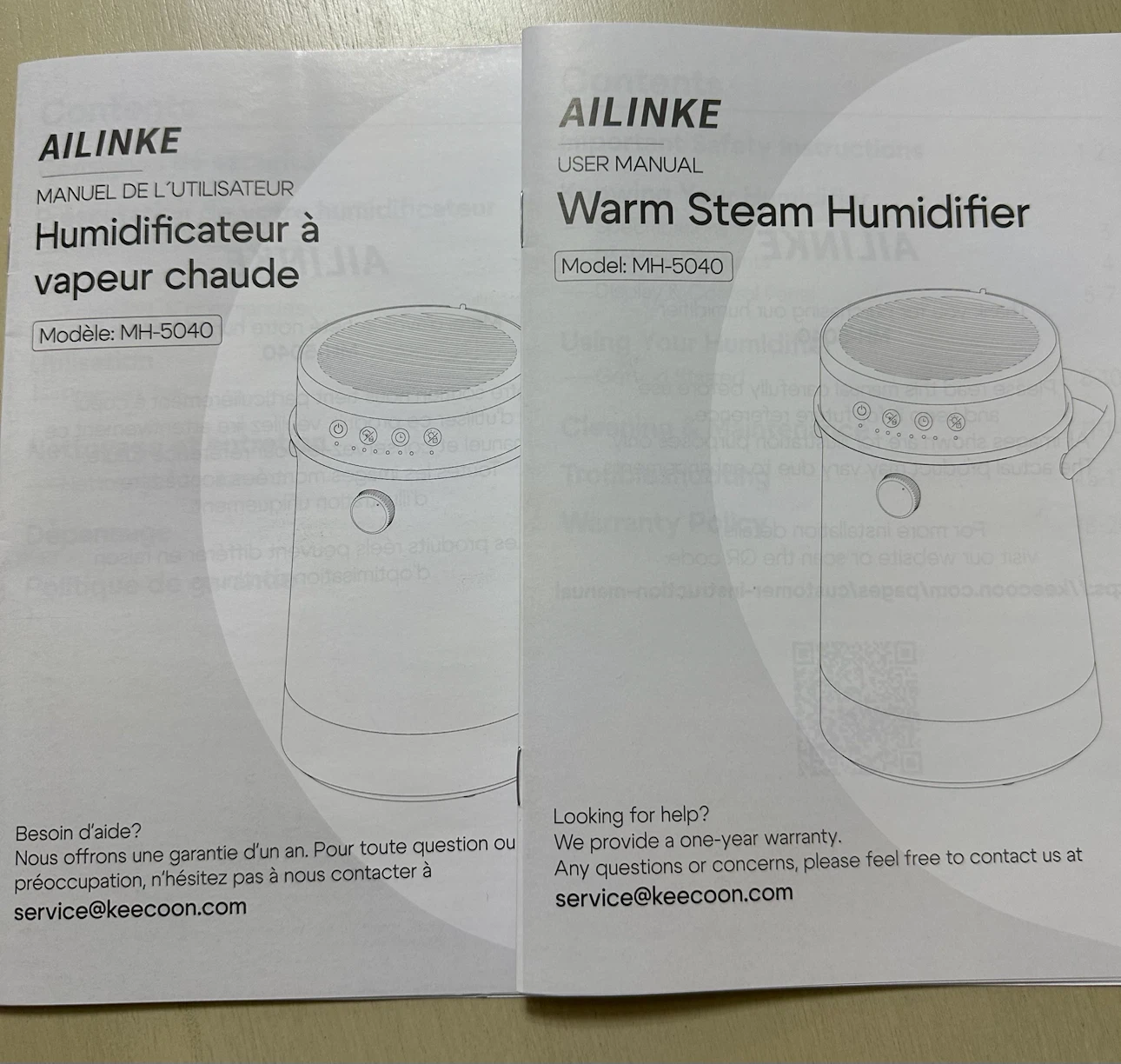 AILINKE Warm Steam Humidifier MH-5040 - photo 3