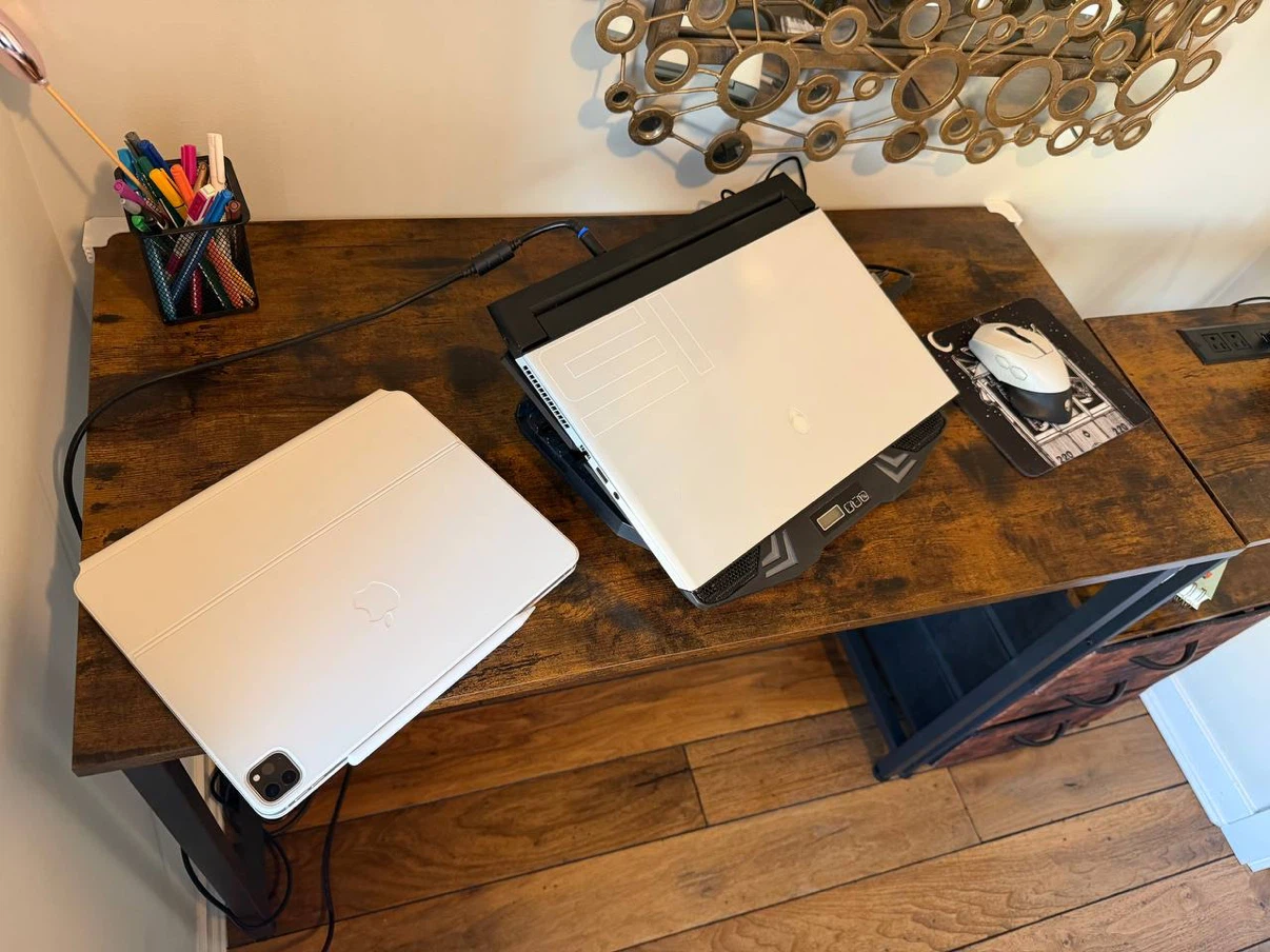 Rustic Wood Desk with Built-in Power Outlets and USB Ports - photo 4