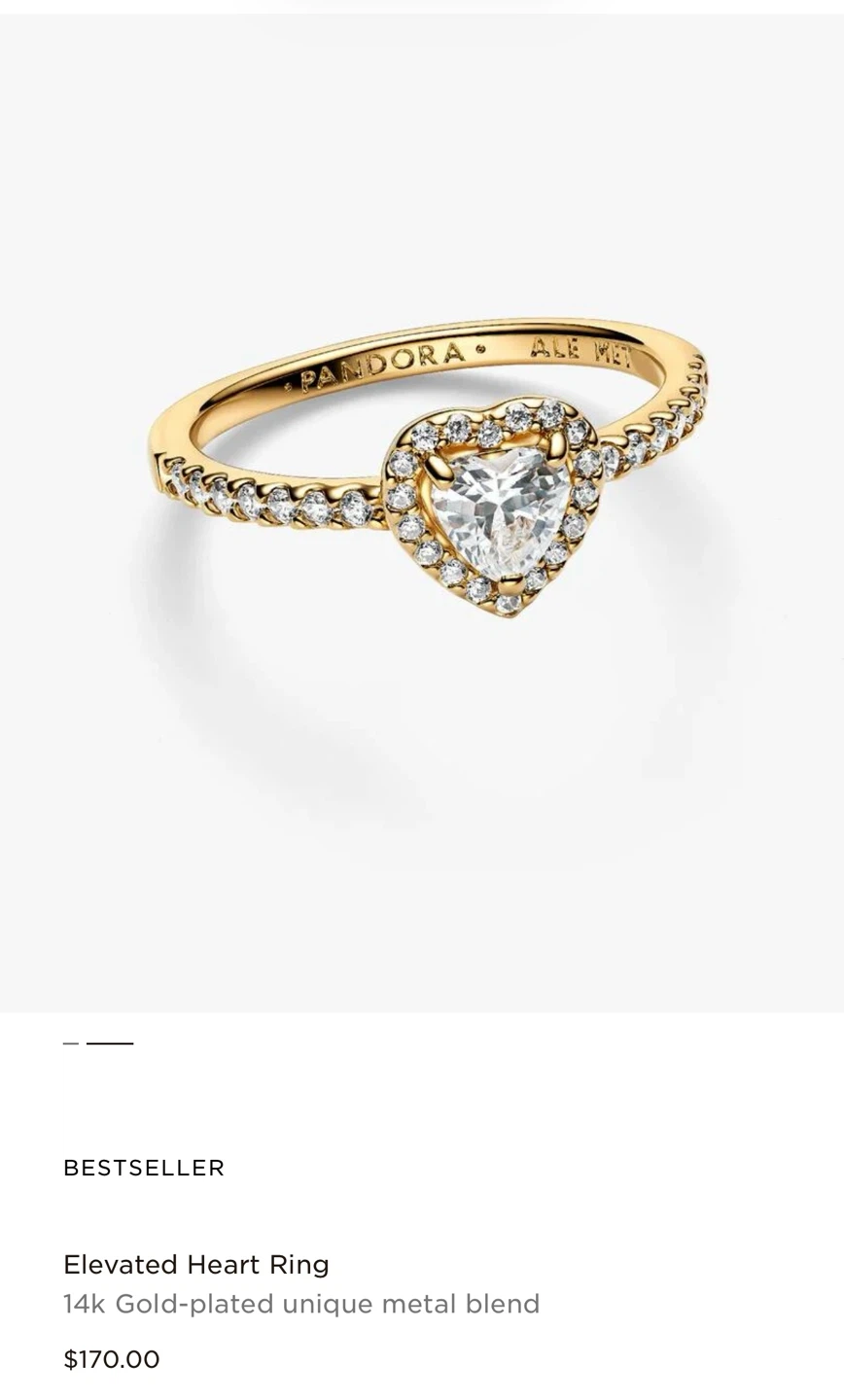 Pandora 14K ring and necklace