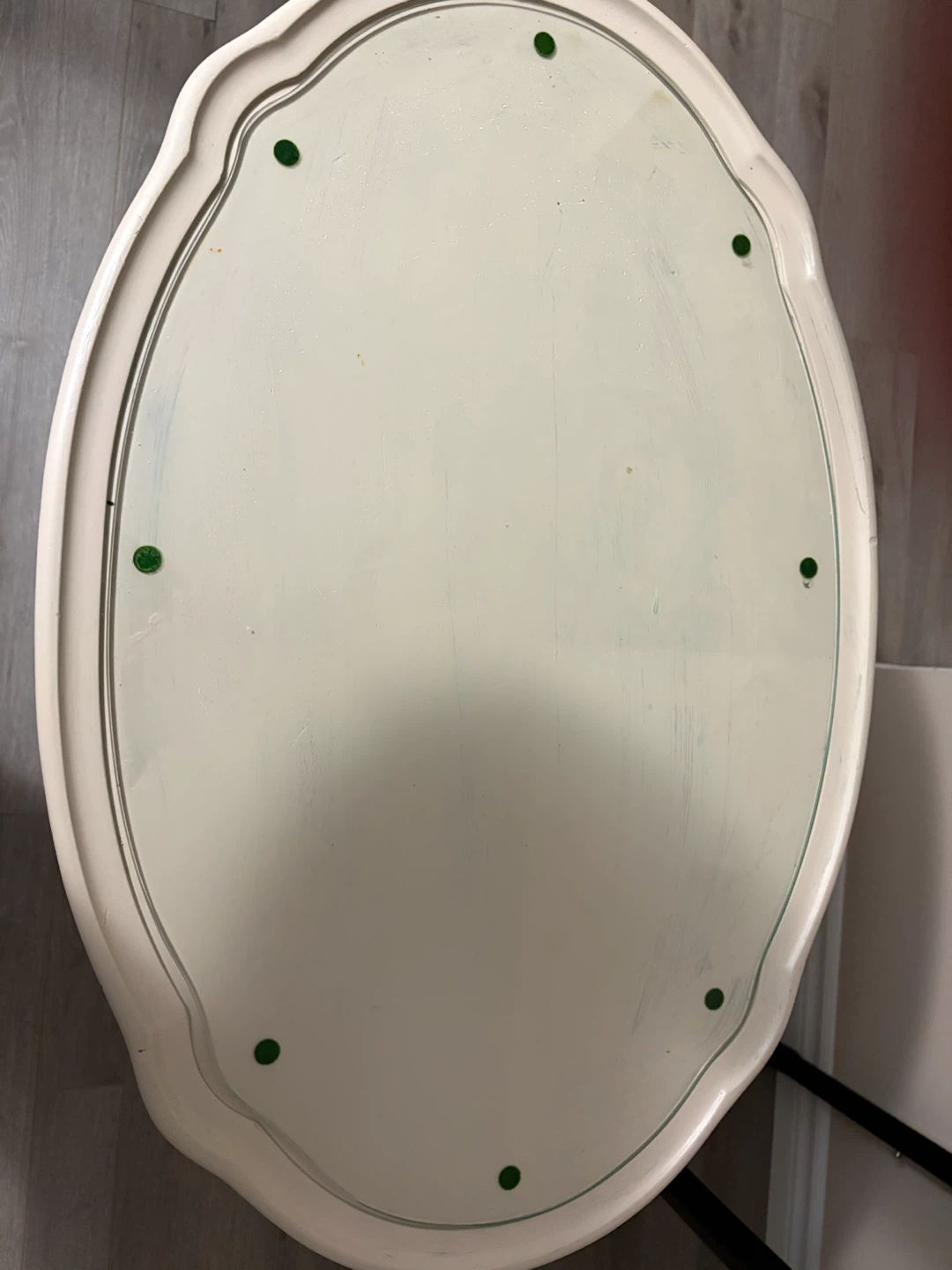 Cream Accent Table with Glass Top - photo 3