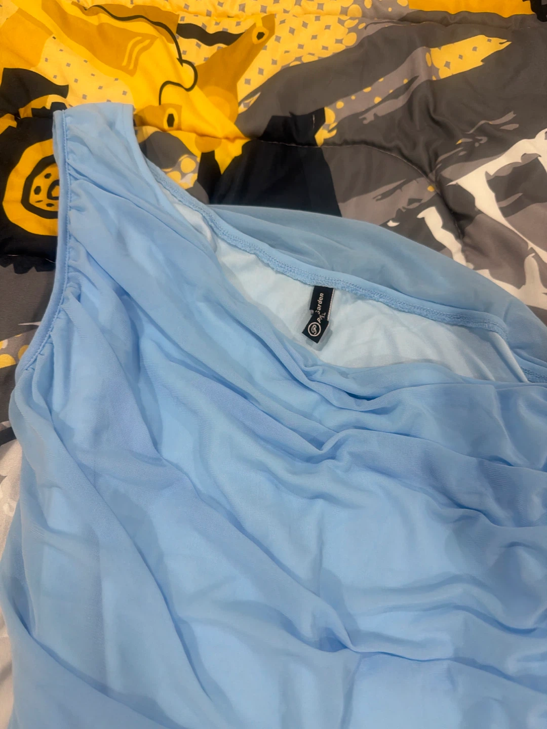 Light Blue Ruched One-Shoulder Dress - photo 2