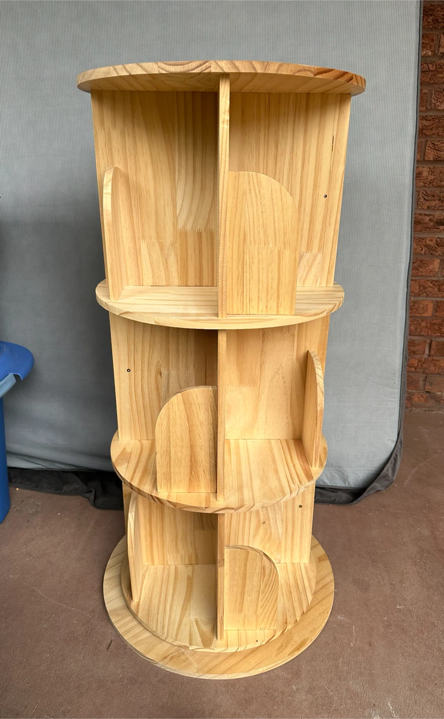Intexca 3 Tier Rotating Bookshelf