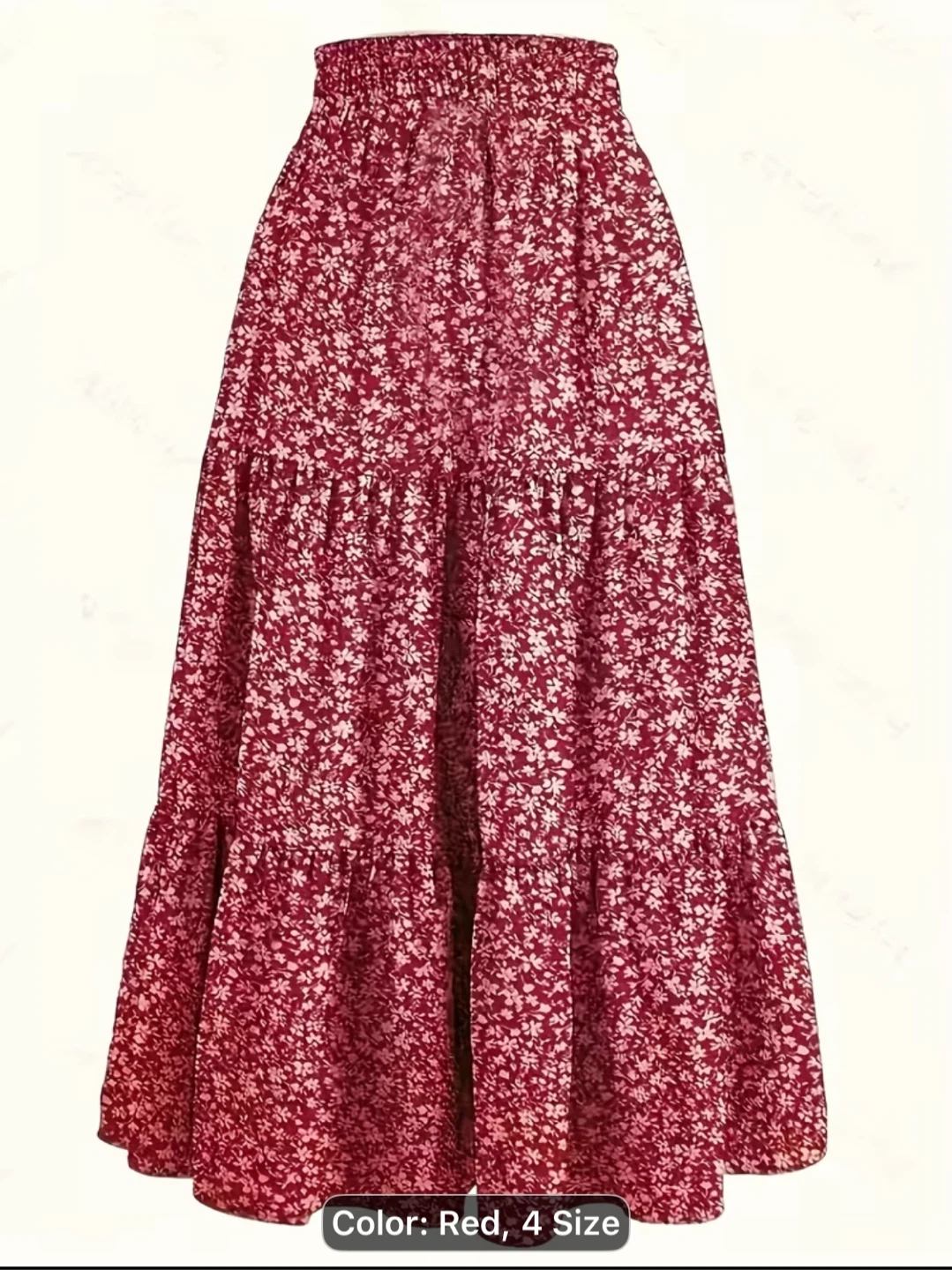 Floral Pattern Vintage Midi Skirt
