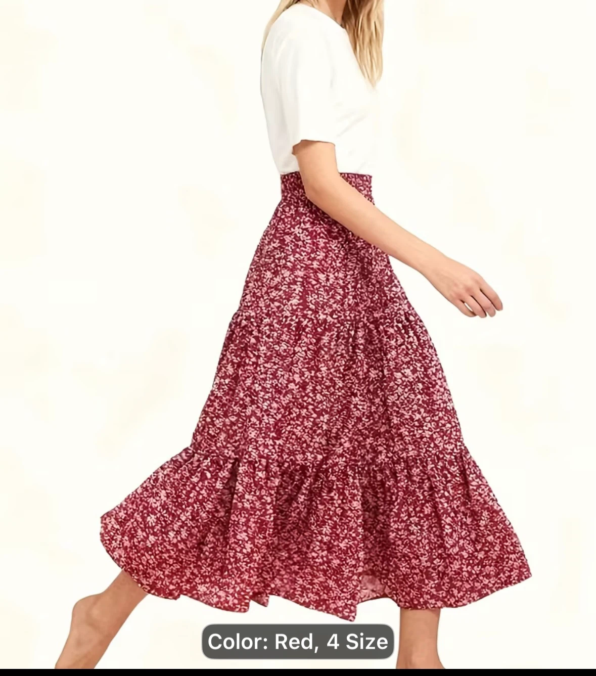 Floral Pattern Vintage Midi Skirt - photo 2
