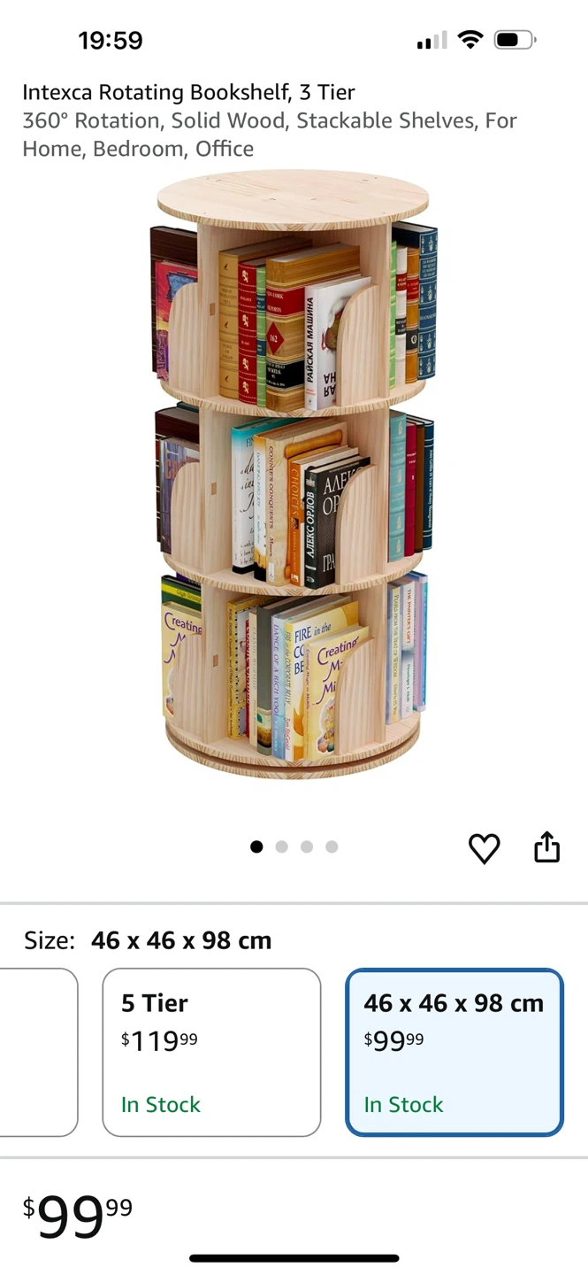 Intexca 3 Tier Rotating Bookshelf - photo 3