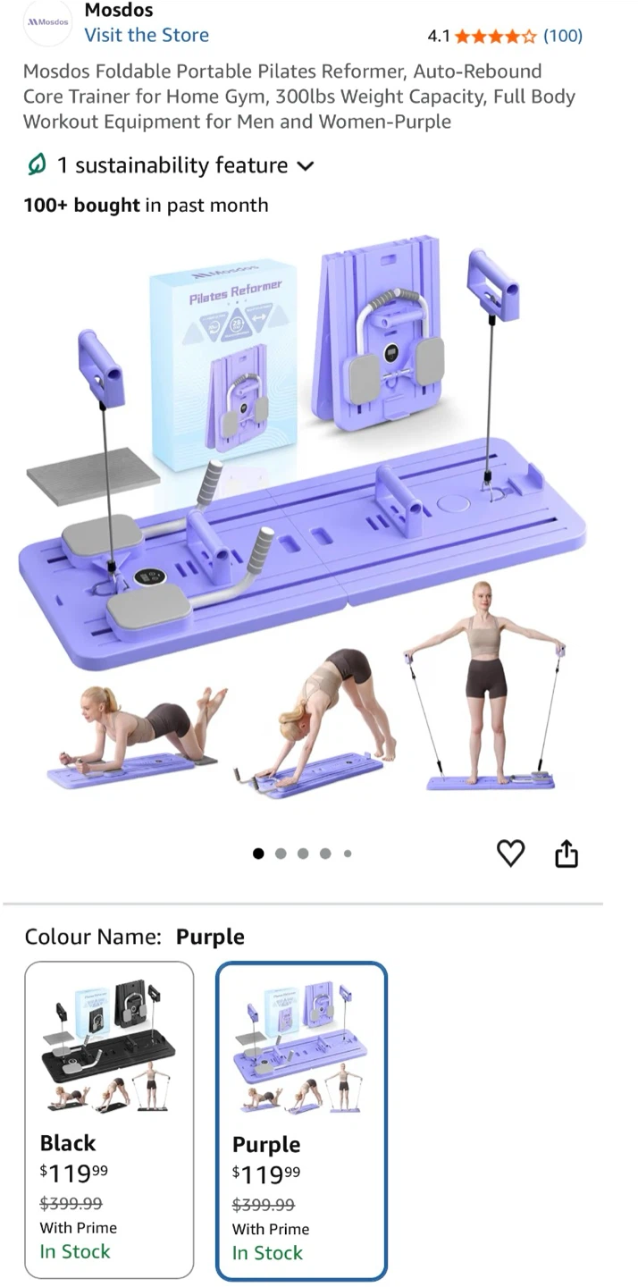 Mosdos Foldable Portable Pilates Reformer - photo 3