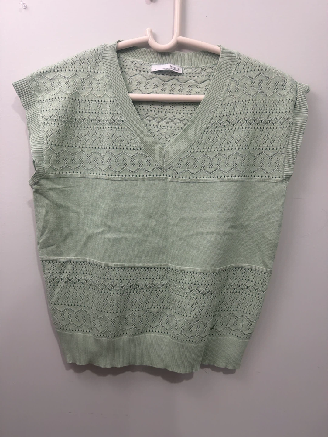 Mint Green Messic Knit Vest