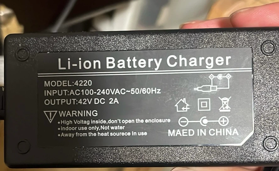 36v ebike scooter charger DC port