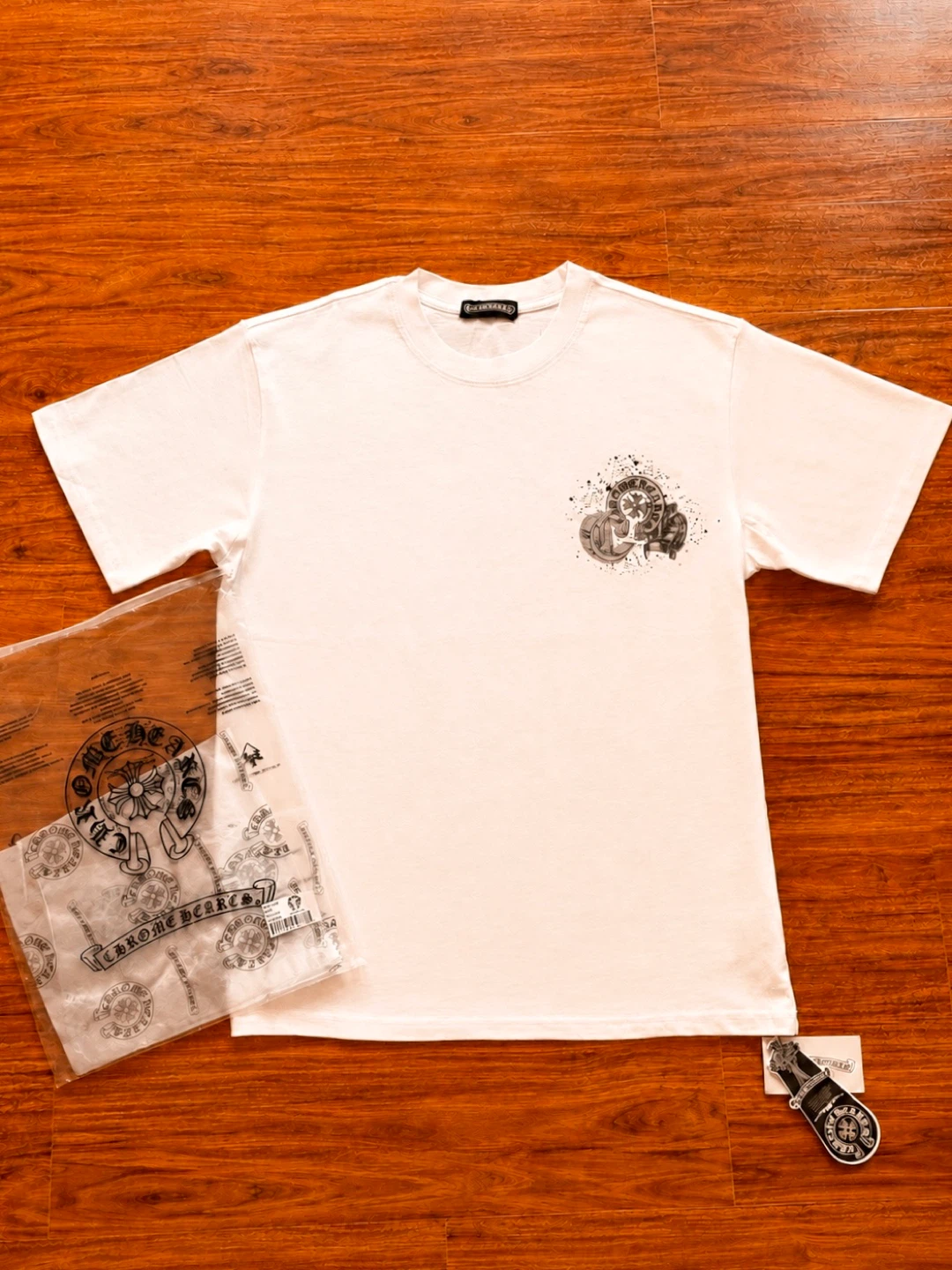 Chrome White Cross Tee - Size Medium